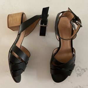 Madewell Black Strappy Sandals